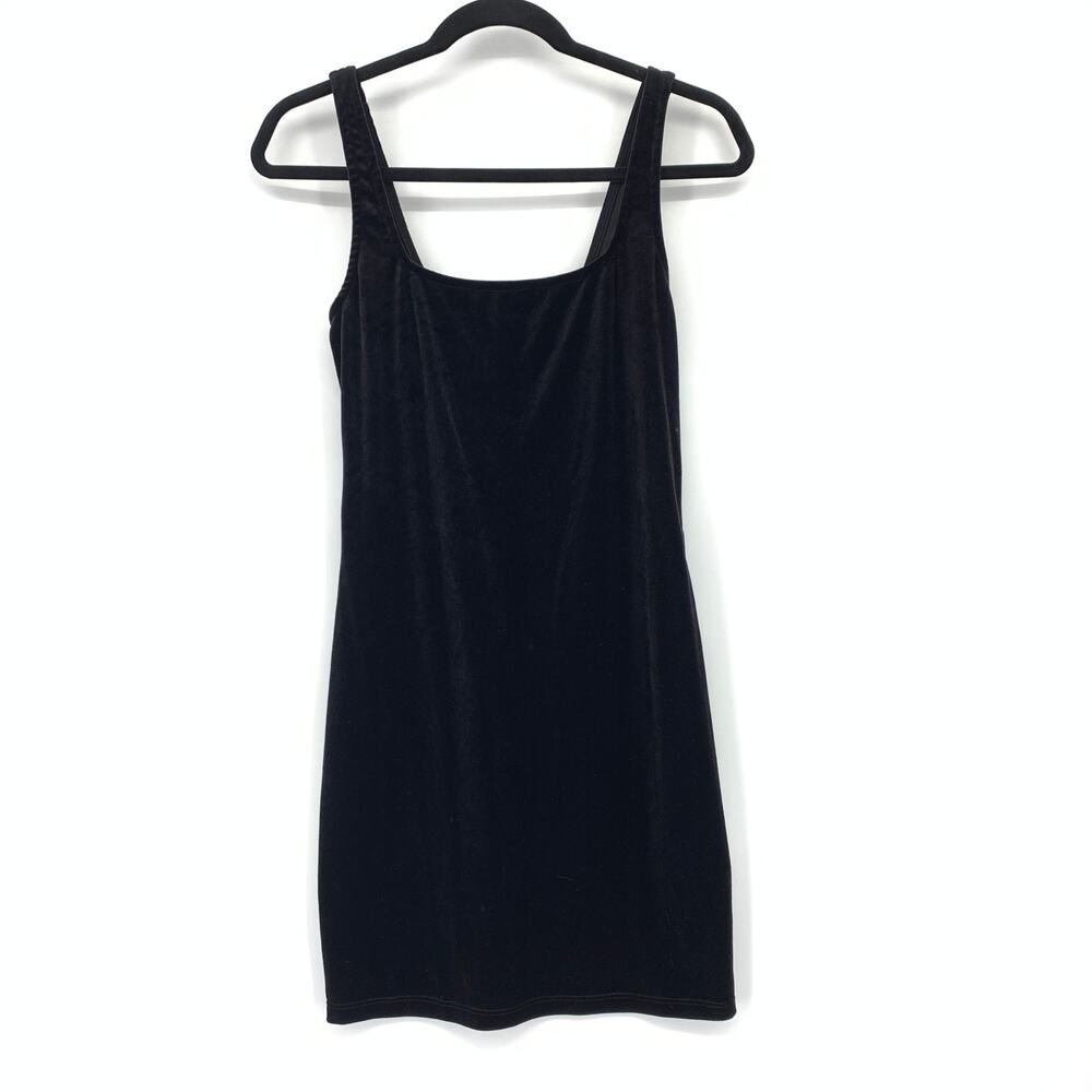 Urban Outfitters Sleeveless Mini Dress Womens Size XS Black Velvet Square Neck